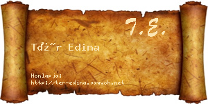 Tér Edina névjegykártya